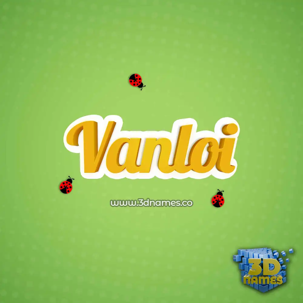 vanloi in Ladybugs style - 3D name wallpaper