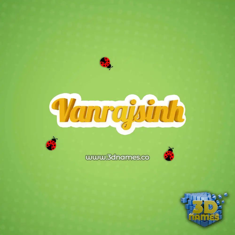 vanrajsinh in Ladybugs style - 3D name wallpaper