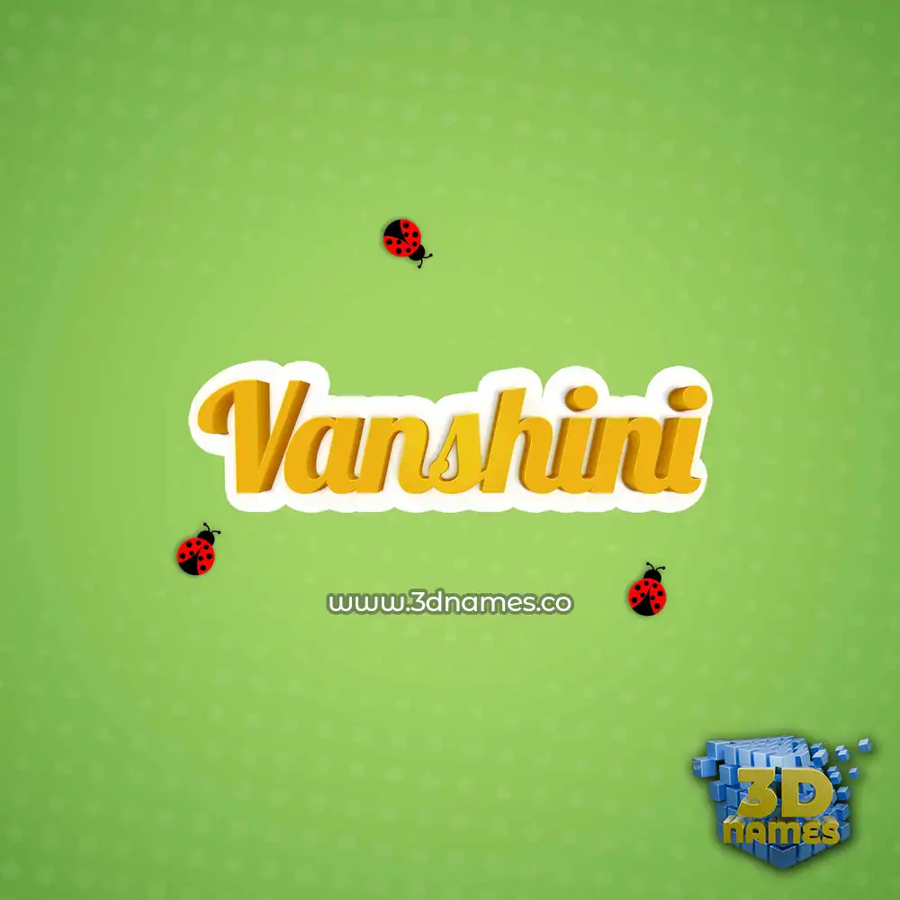 vanshini in Ladybugs style - 3D name wallpaper