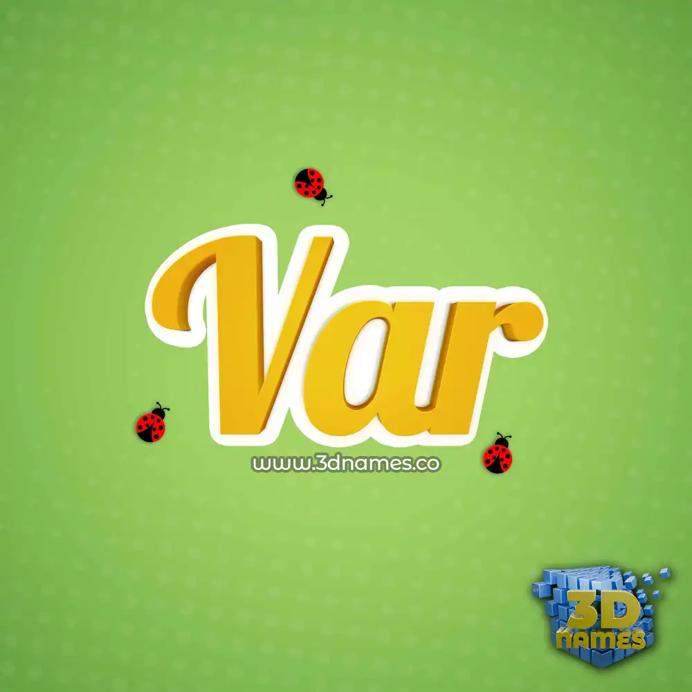 var in Ladybugs style - 3D name wallpaper