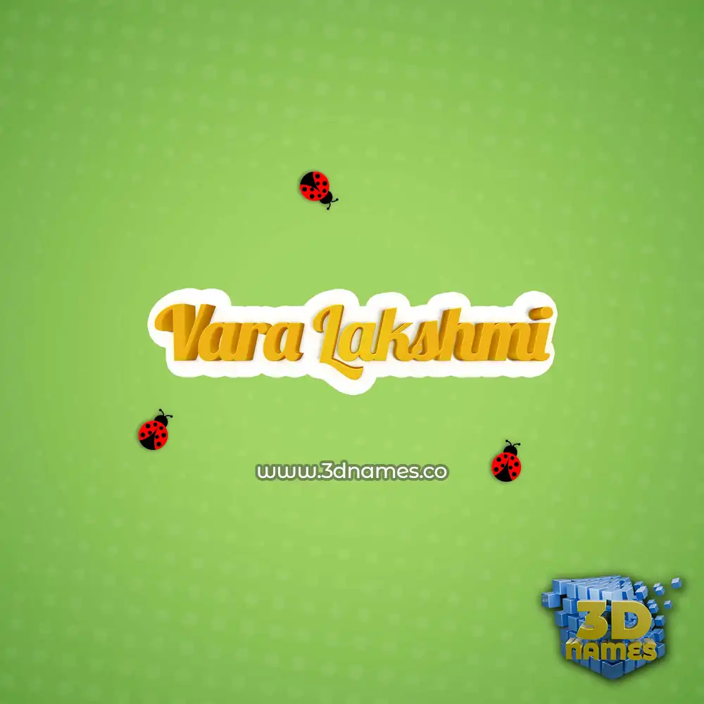 vara lakshmi in Ladybugs style - 3D name wallpaper
