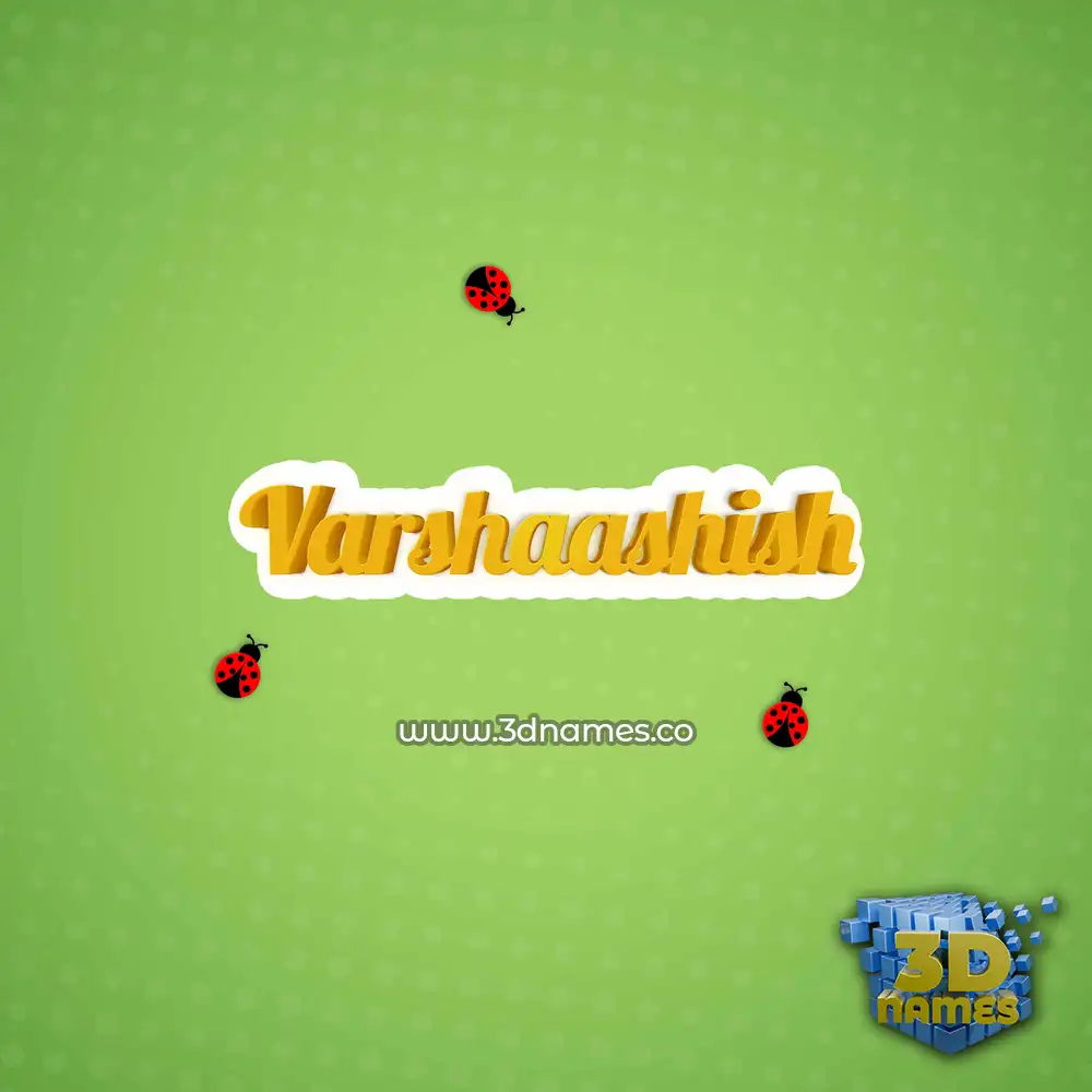 varshaashish in Ladybugs style - 3D name wallpaper