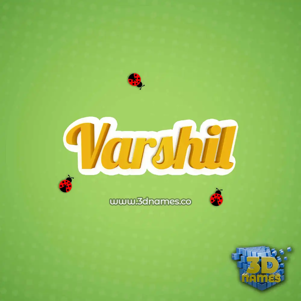 varshil in Ladybugs style - 3D name wallpaper