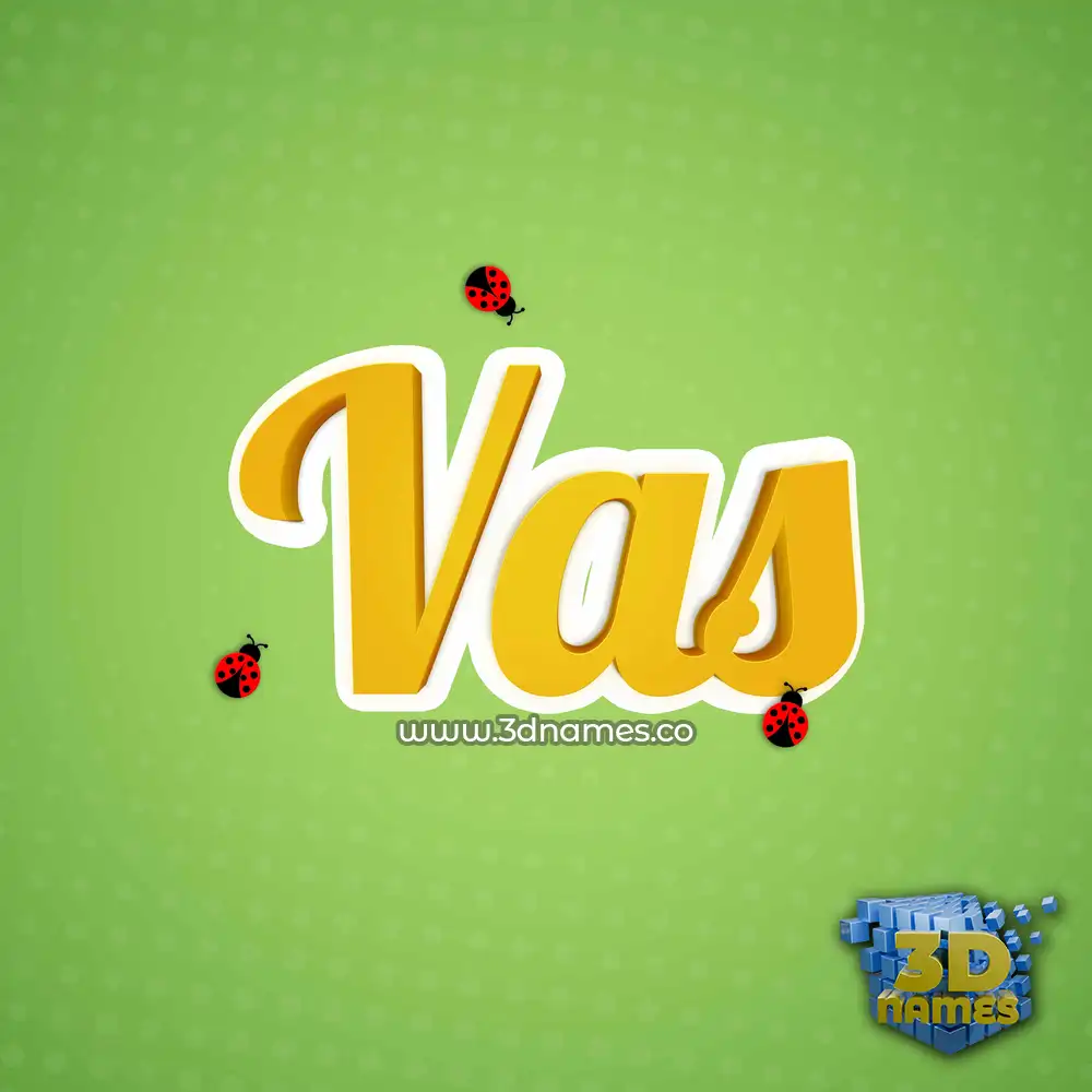 vas in Ladybugs style - 3D name wallpaper
