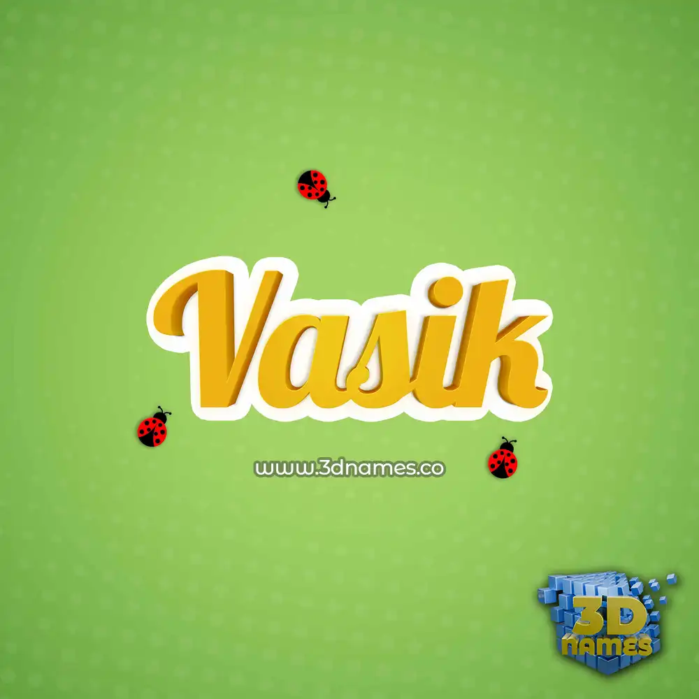 vasik in Ladybugs style - 3D name wallpaper