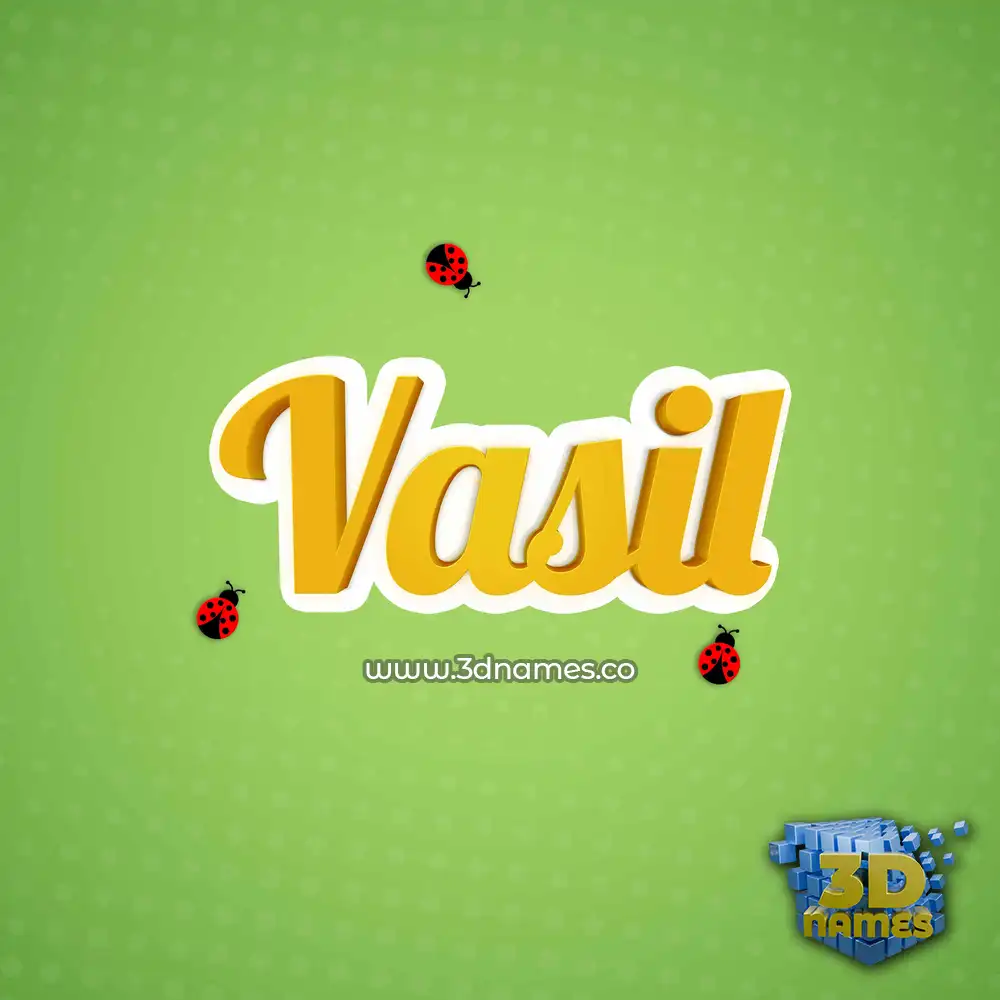 vasil in Ladybugs style - 3D name wallpaper
