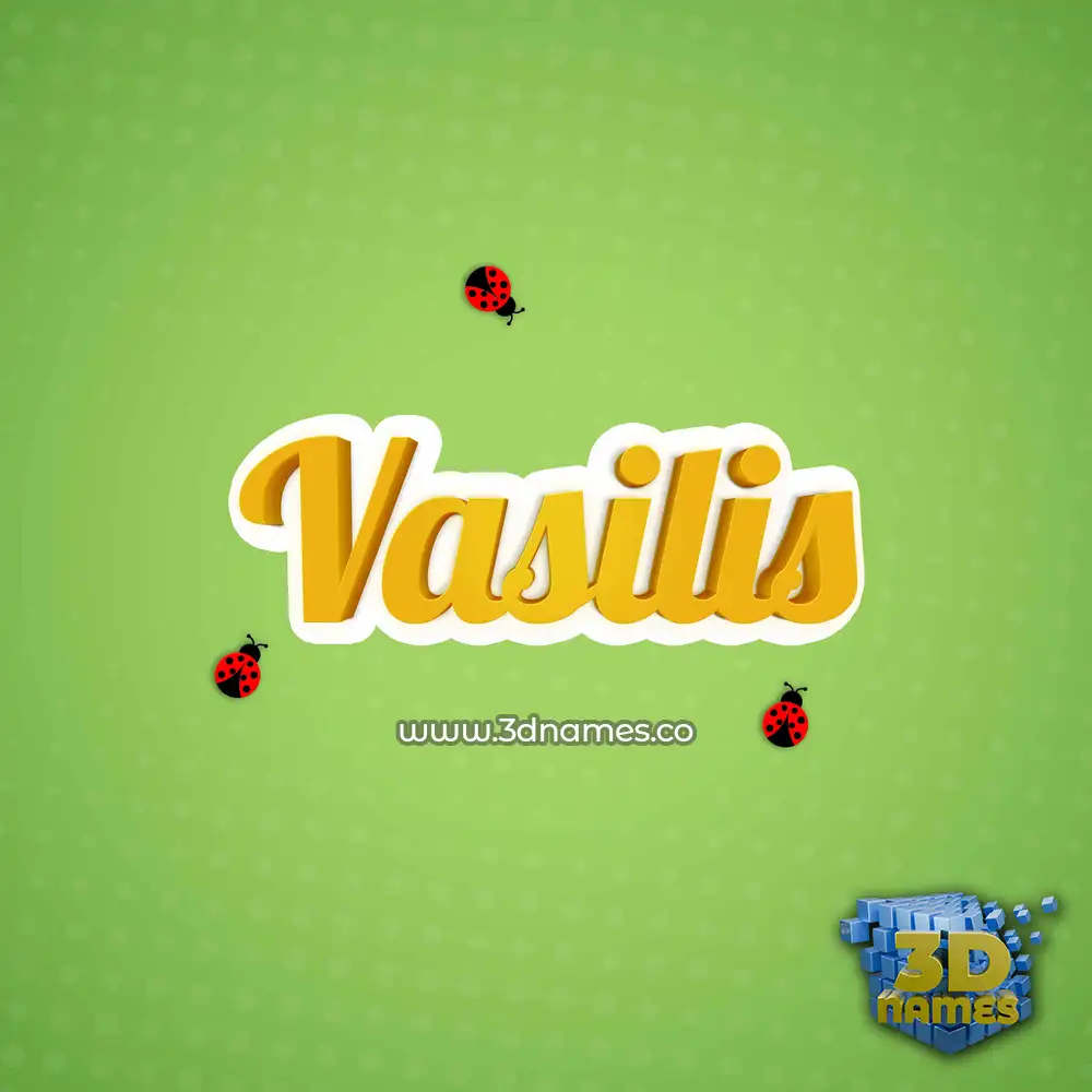 vasilis in Ladybugs style - 3D name wallpaper