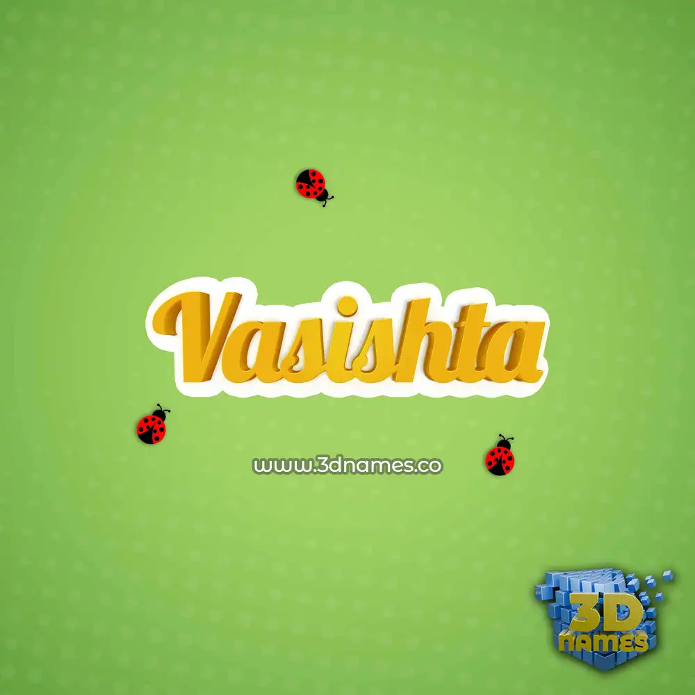 vasishta in Ladybugs style - 3D name wallpaper
