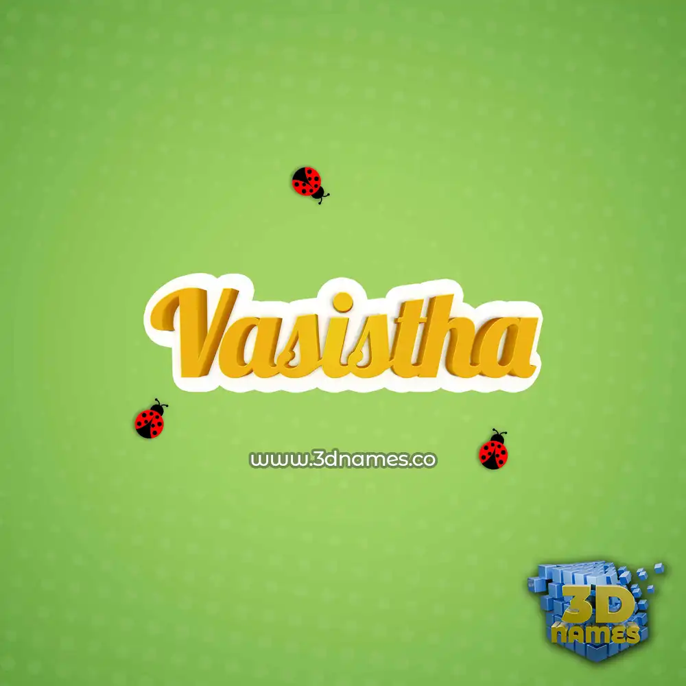 vasistha in Ladybugs style - 3D name wallpaper