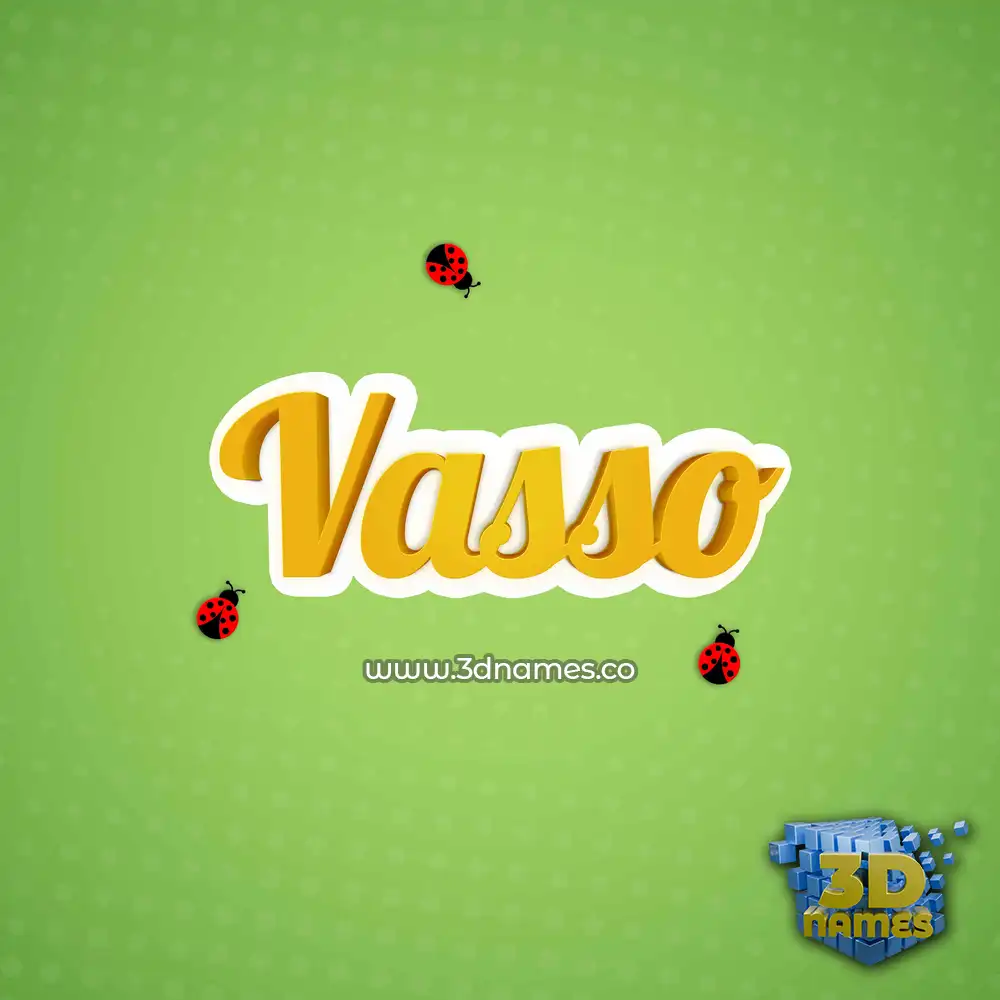 vasso in Ladybugs style - 3D name wallpaper