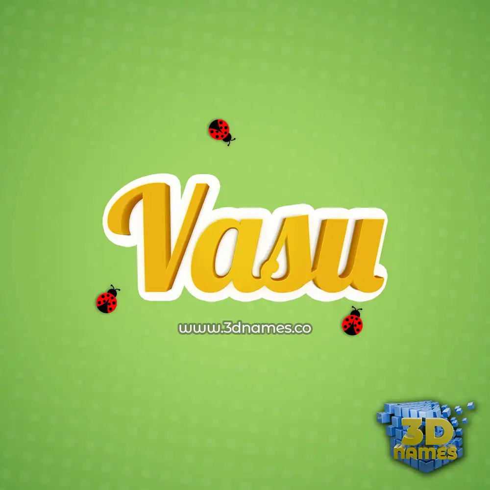 vasu in Ladybugs style - 3D name wallpaper