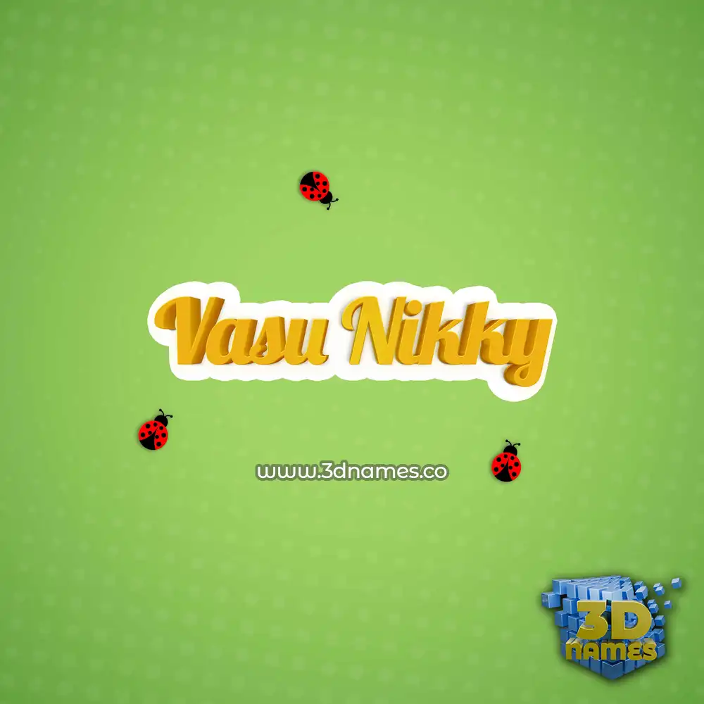 vasu nikky in Ladybugs style - 3D name wallpaper