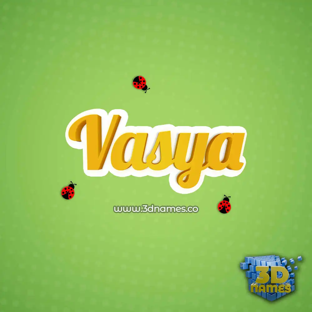 vasya in Ladybugs style - 3D name wallpaper