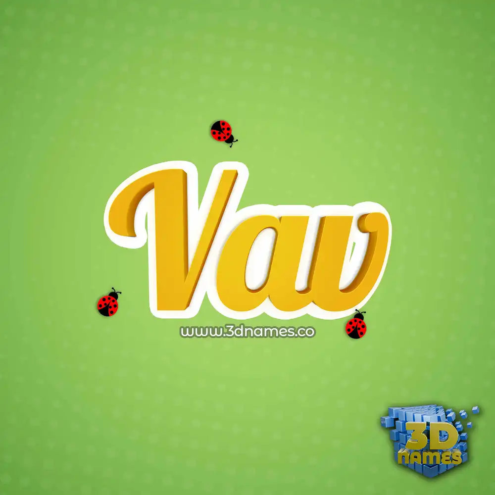 vav in Ladybugs style - 3D name wallpaper