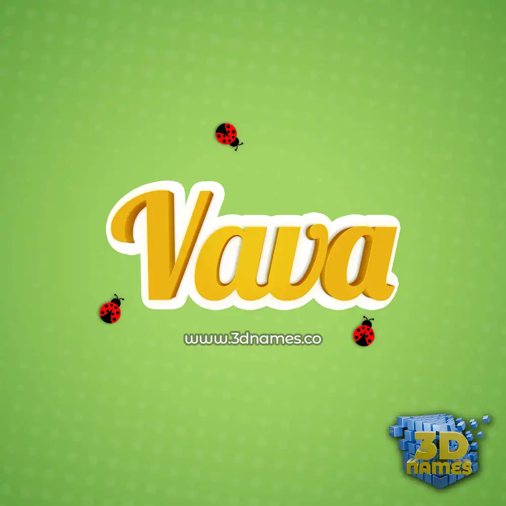 vava in Ladybugs style - 3D name wallpaper