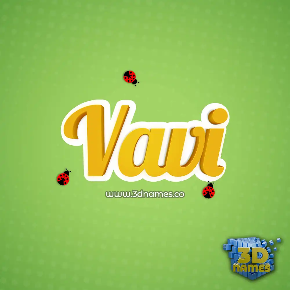 vavi in Ladybugs style - 3D name wallpaper