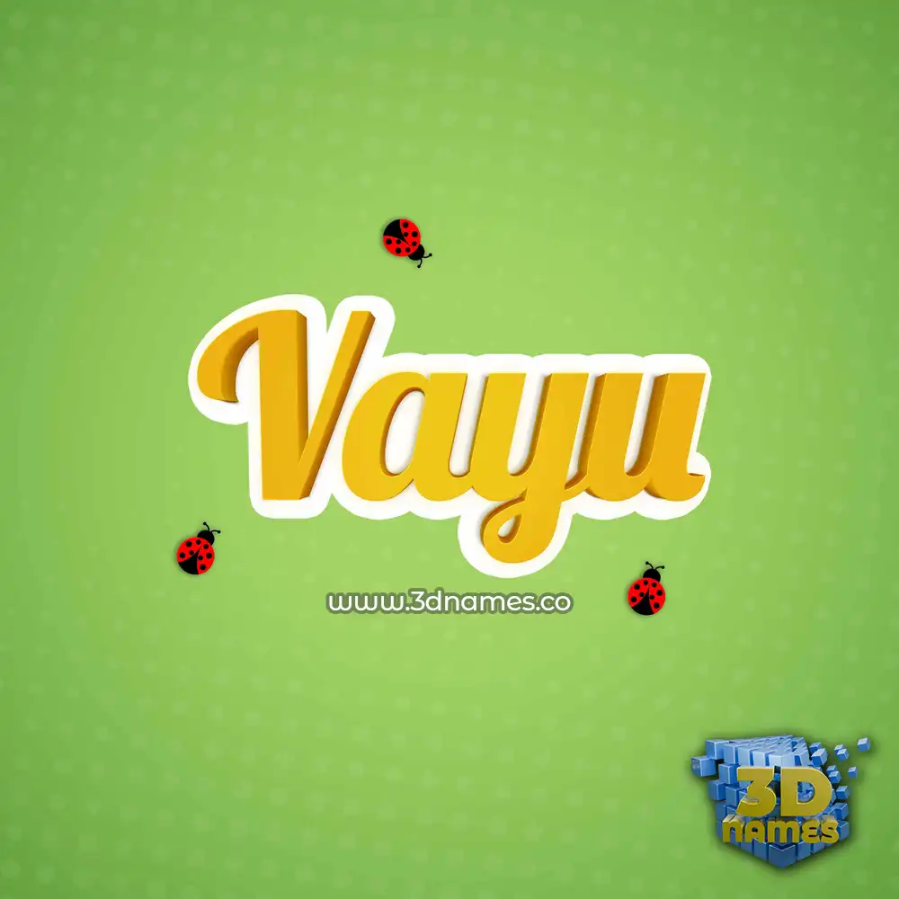 vayu in Ladybugs style - 3D name wallpaper