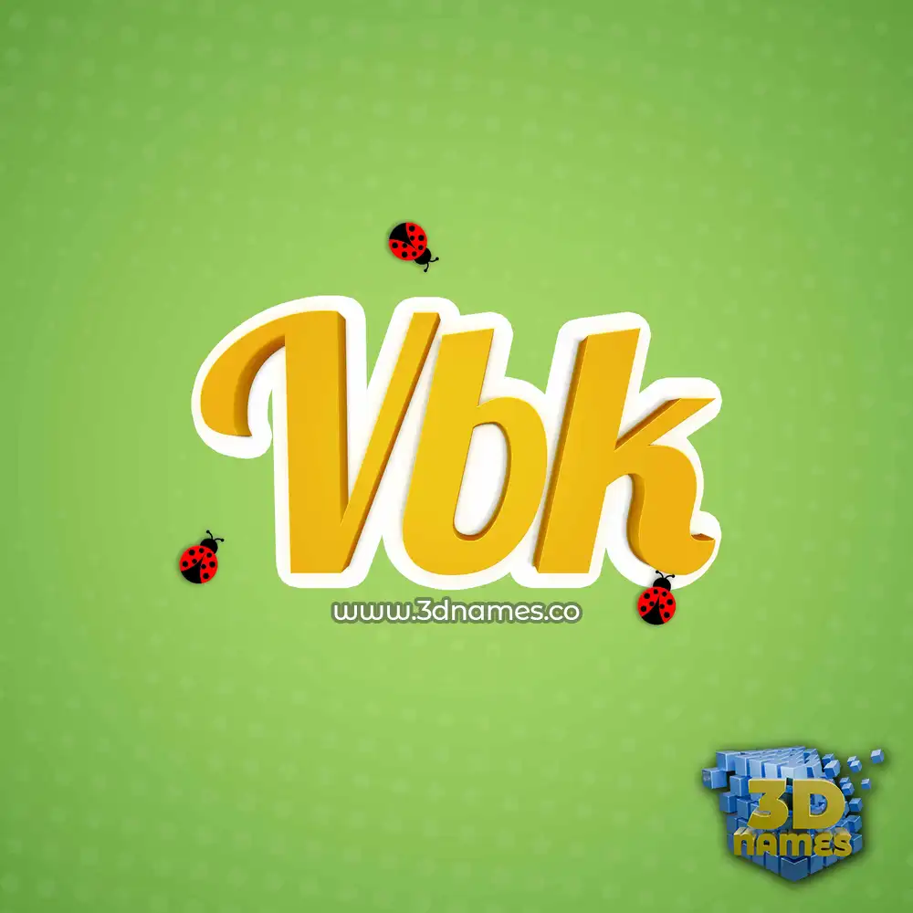 vbk in Ladybugs style - 3D name wallpaper