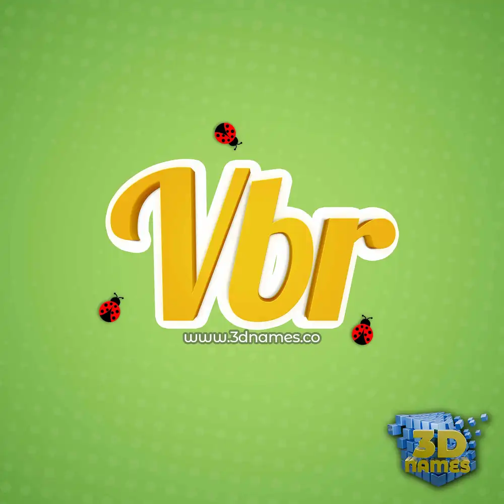 vbr in Ladybugs style - 3D name wallpaper