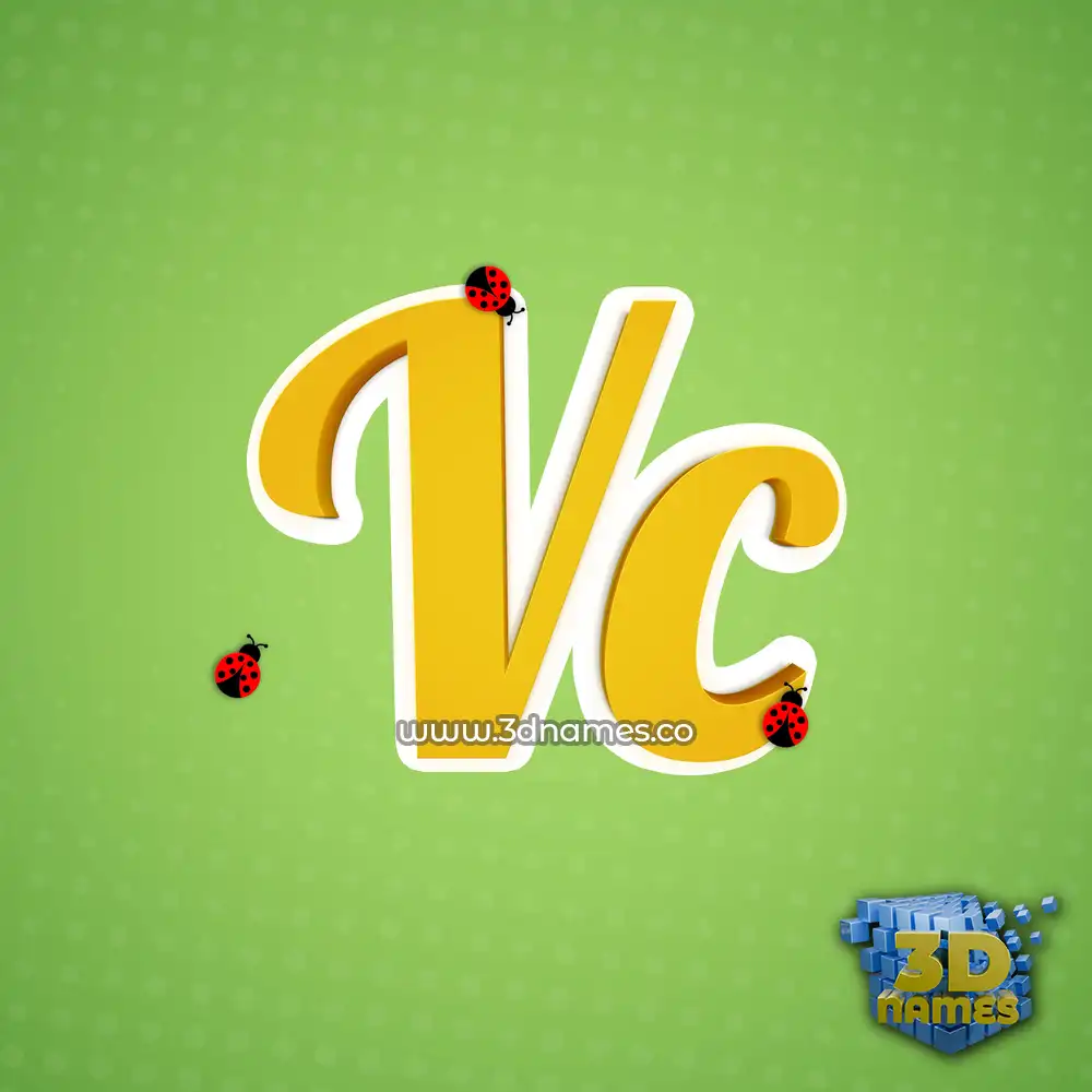 vc in Ladybugs style - 3D name wallpaper