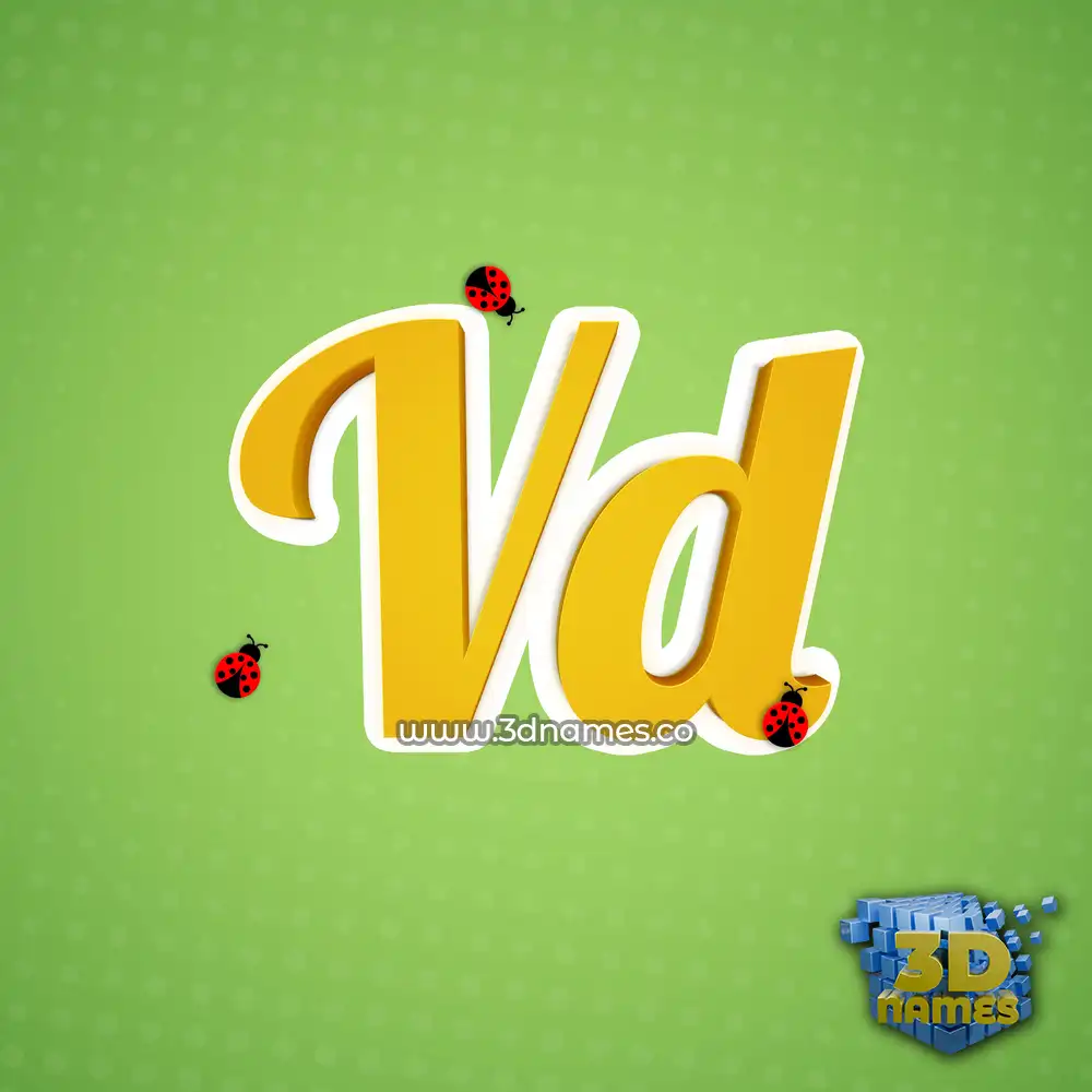 vd in Ladybugs style - 3D name wallpaper