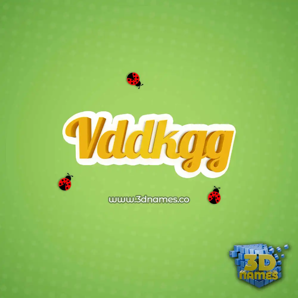 vddkgg in Ladybugs style - 3D name wallpaper