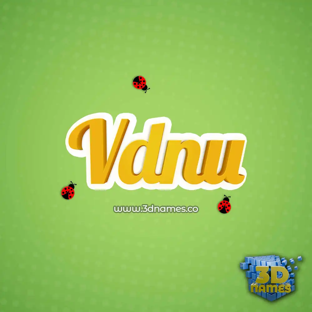 vdnu in Ladybugs style - 3D name wallpaper