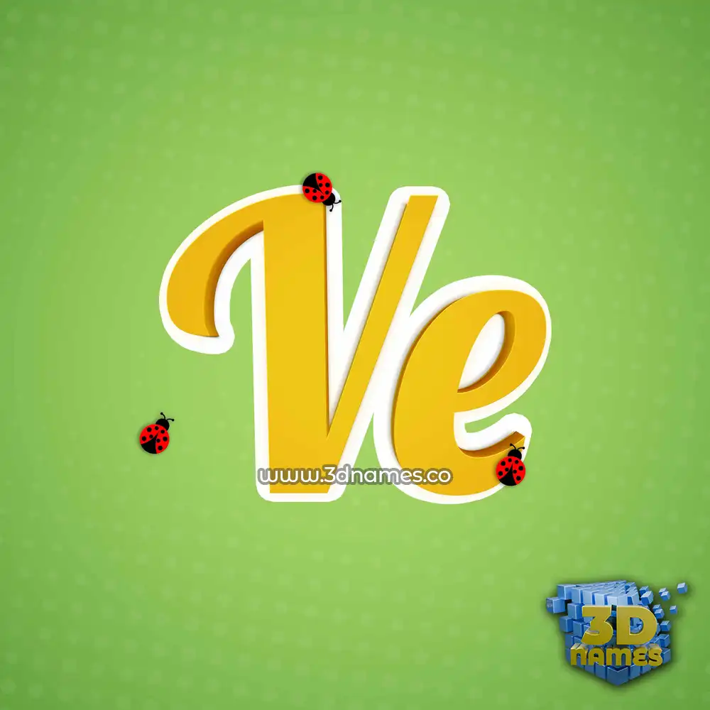 ve in Ladybugs style - 3D name wallpaper