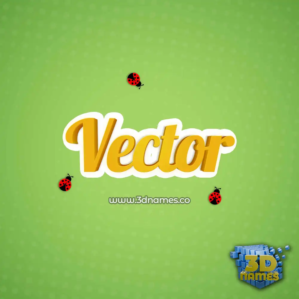 vector in Ladybugs style - 3D name wallpaper