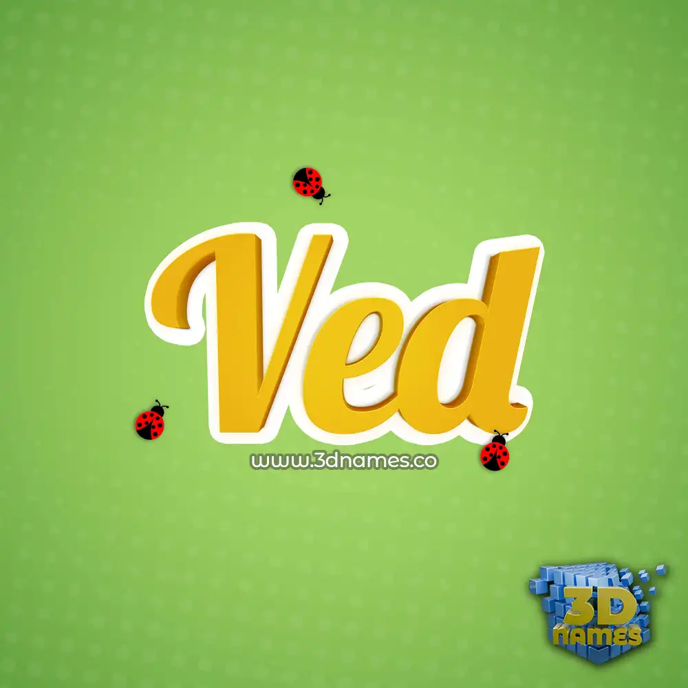 ved in Ladybugs style - 3D name wallpaper