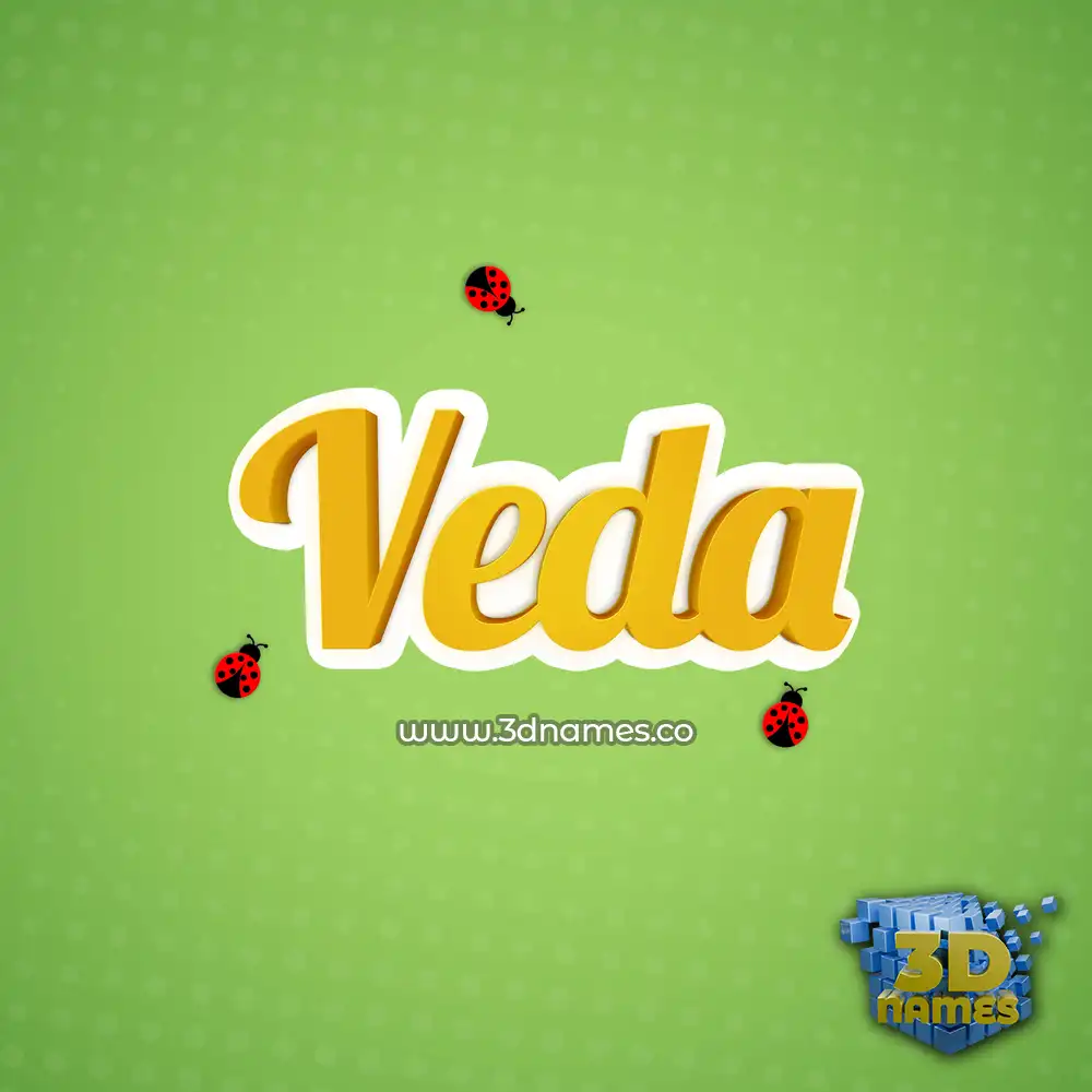 veda in Ladybugs style - 3D name wallpaper