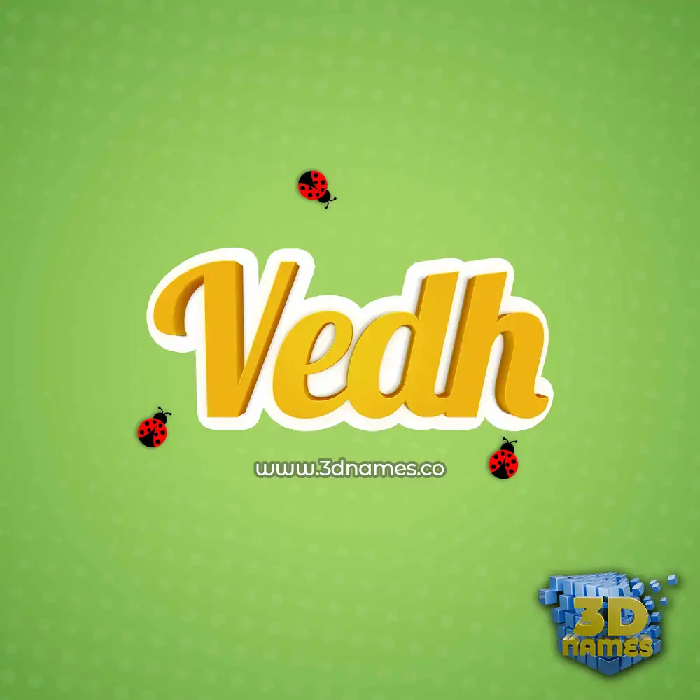 vedh in Ladybugs style - 3D name wallpaper