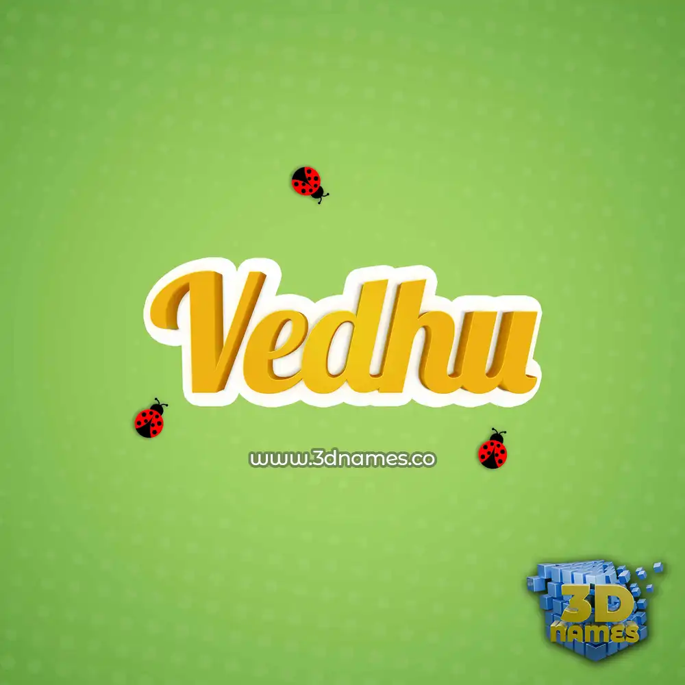 vedhu in Ladybugs style - 3D name wallpaper