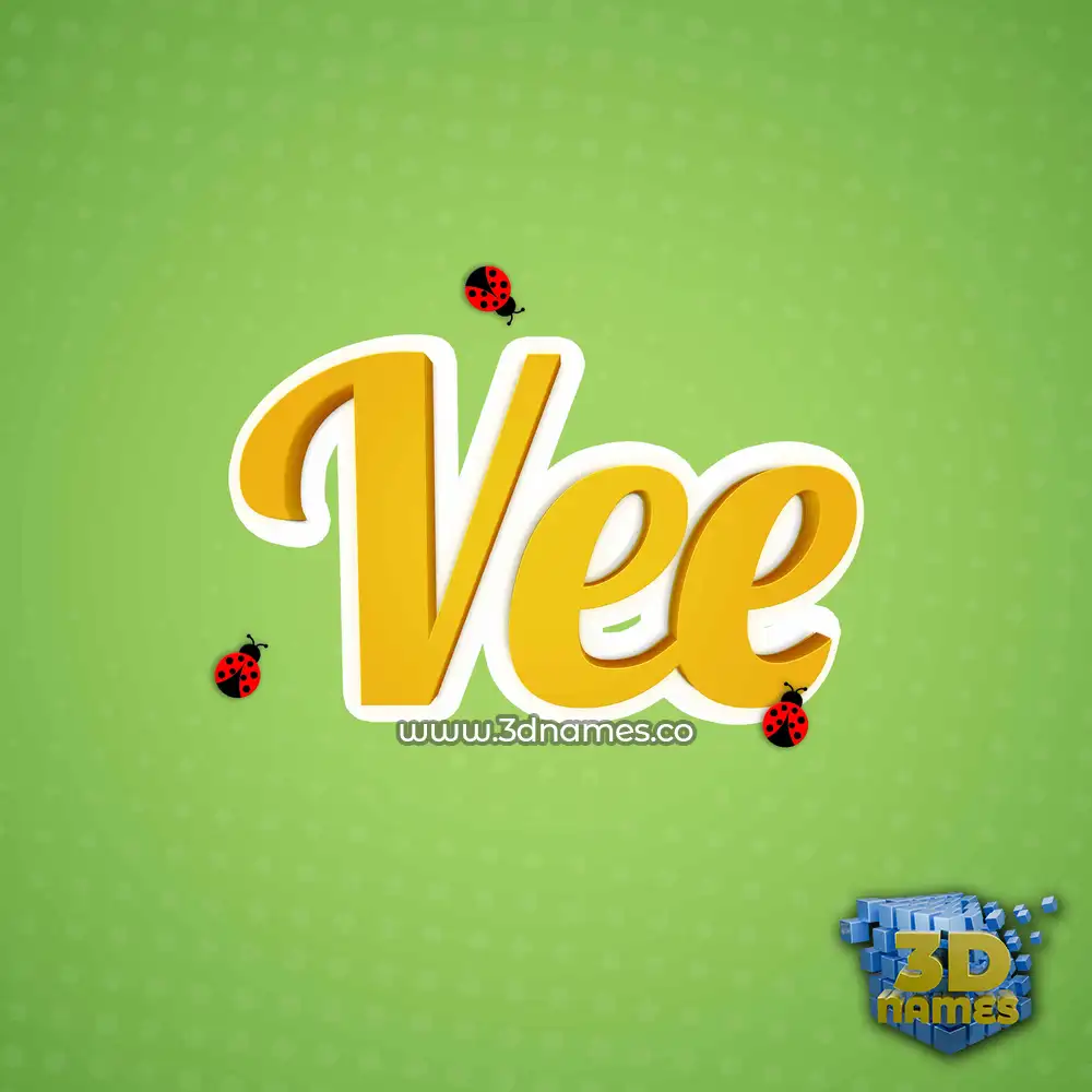 vee in Ladybugs style - 3D name wallpaper