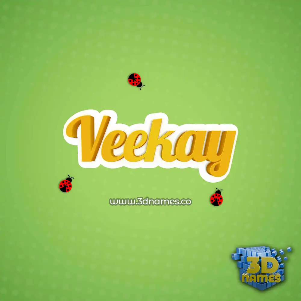 veekay in Ladybugs style - 3D name wallpaper