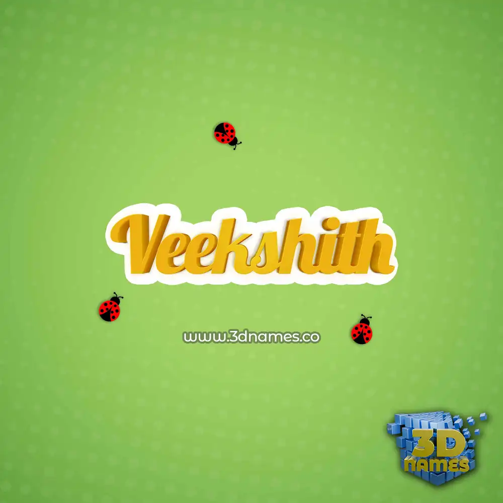 veekshith in Ladybugs style - 3D name wallpaper