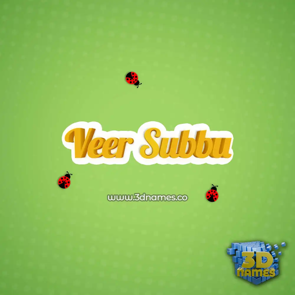 veer subbu in Ladybugs style - 3D name wallpaper