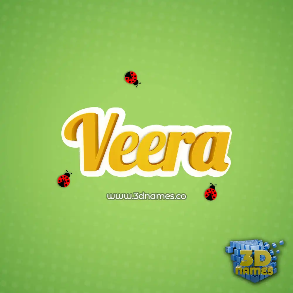 veera in Ladybugs style - 3D name wallpaper
