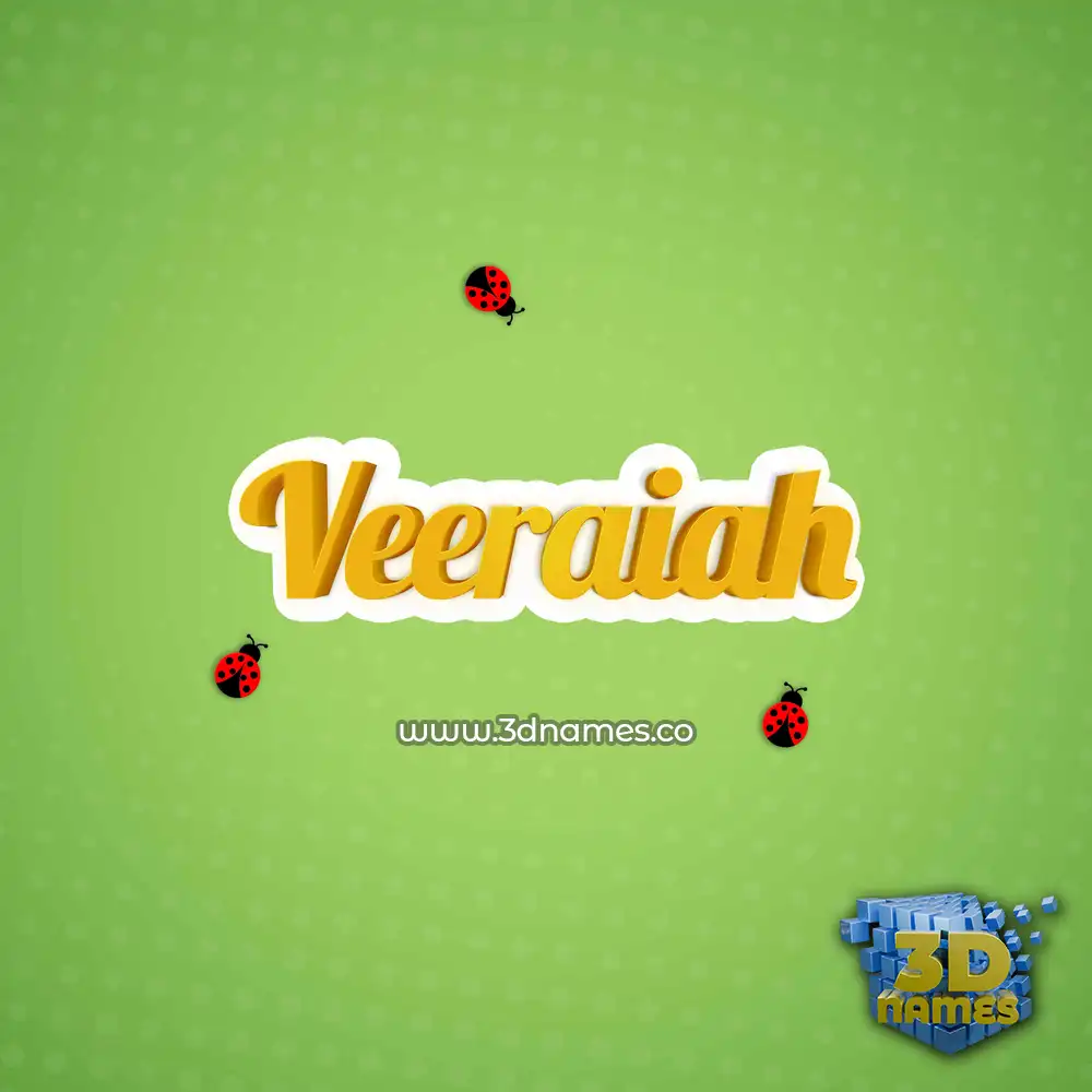 veeraiah in Ladybugs style - 3D name wallpaper