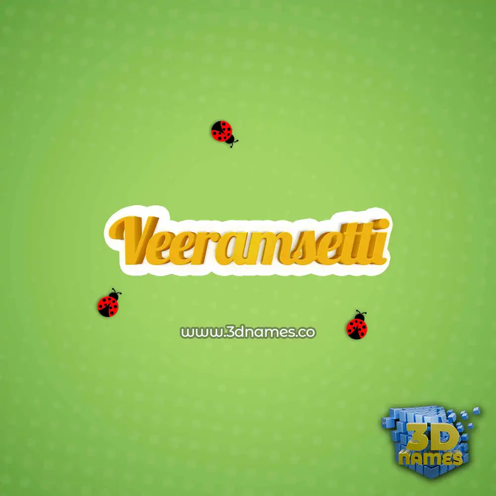 veeramsetti in Ladybugs style - 3D name wallpaper