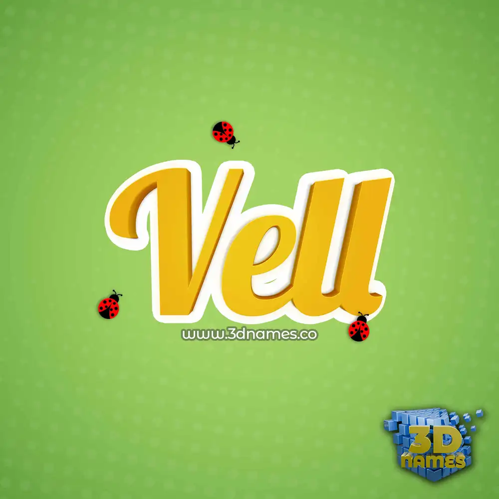 vell in Ladybugs style - 3D name wallpaper