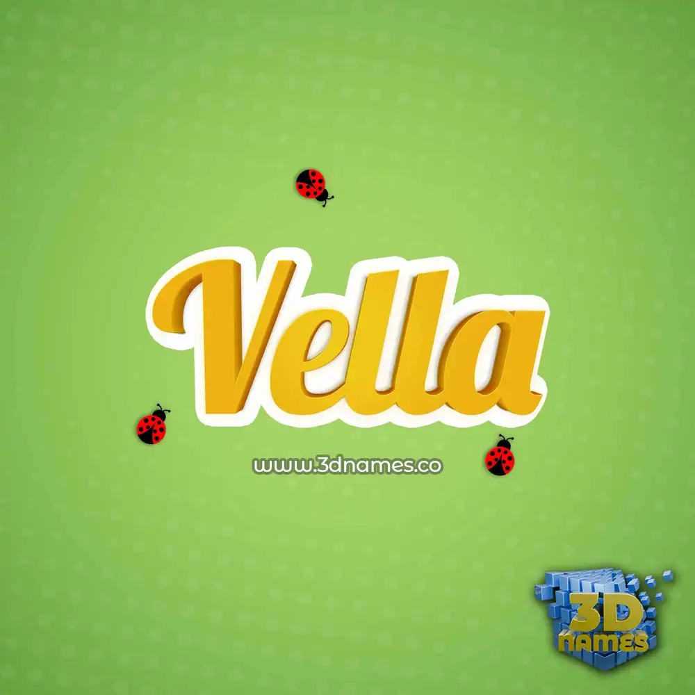 vella in Ladybugs style - 3D name wallpaper