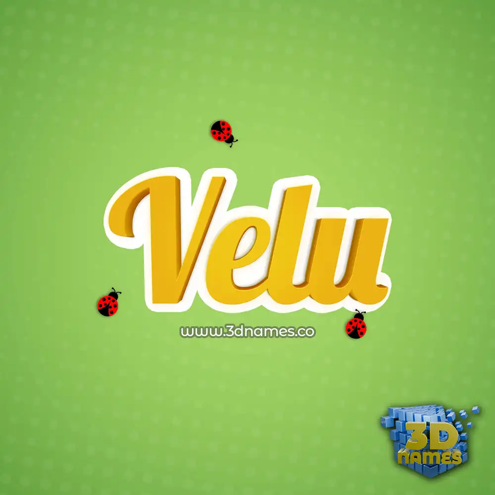 velu in Ladybugs style - 3D name wallpaper