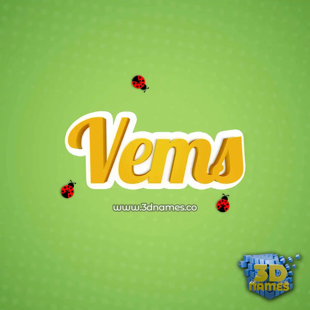 vems in Ladybugs style - 3D name wallpaper