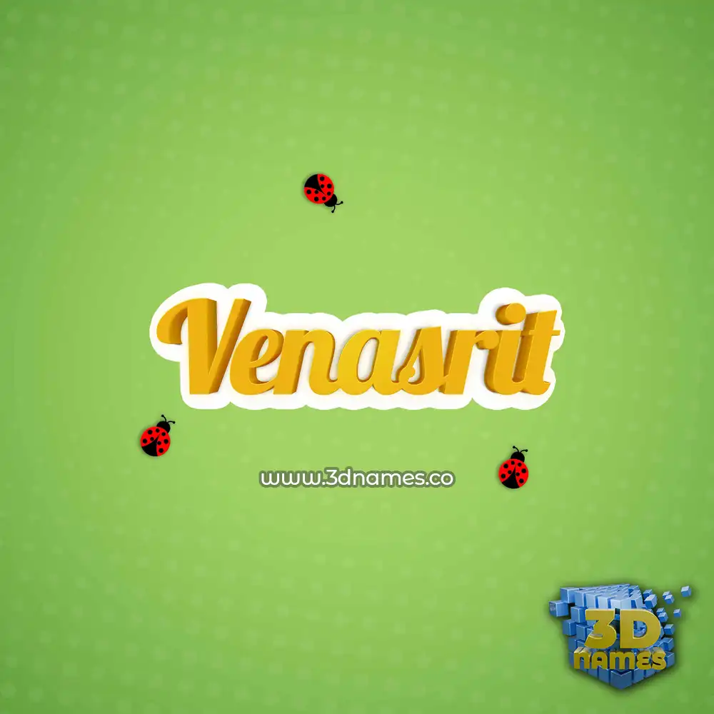 venasrit in Ladybugs style - 3D name wallpaper