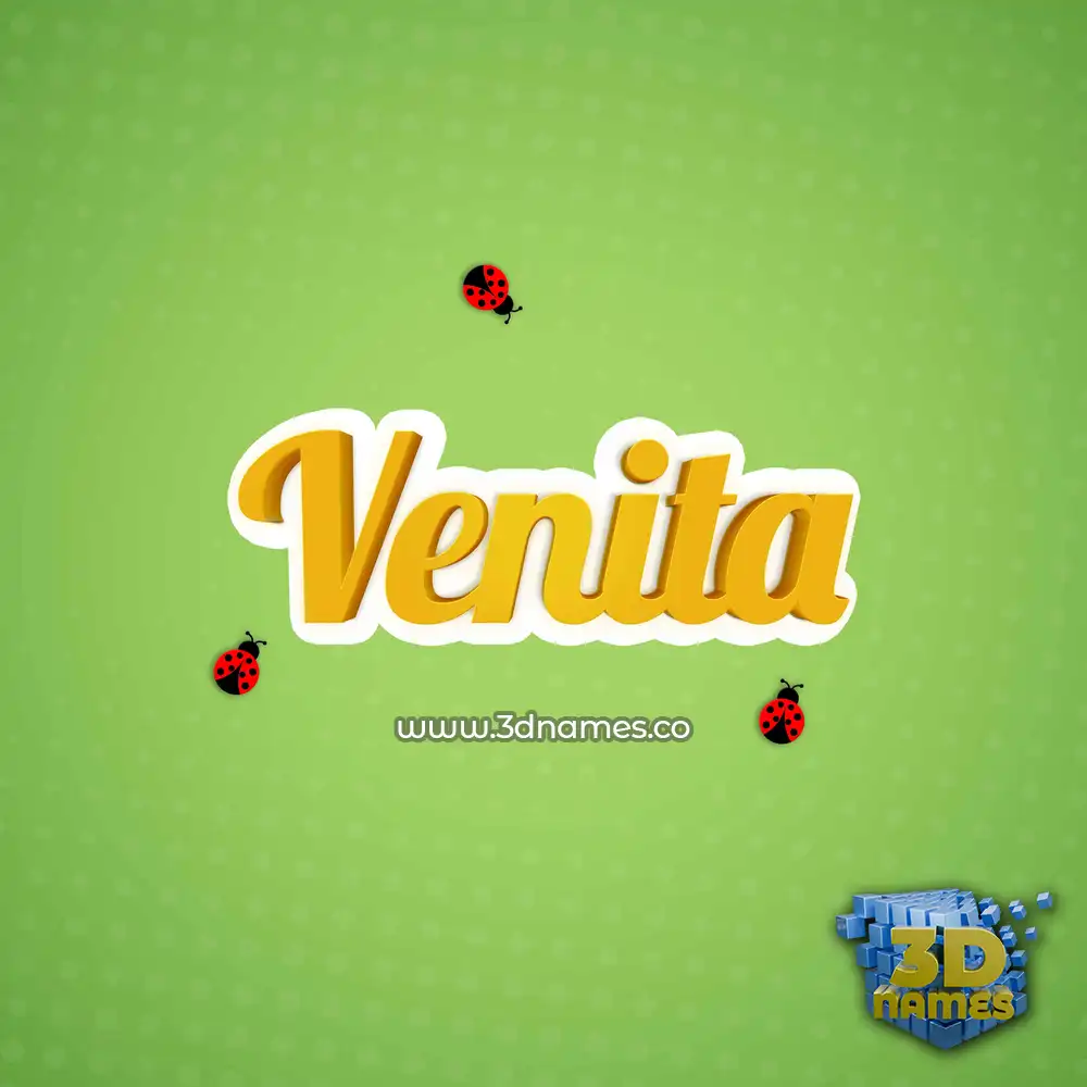 venita in Ladybugs style - 3D name wallpaper