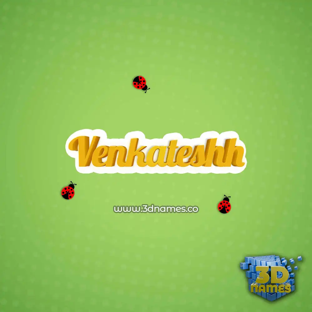 venkateshh in Ladybugs style - 3D name wallpaper