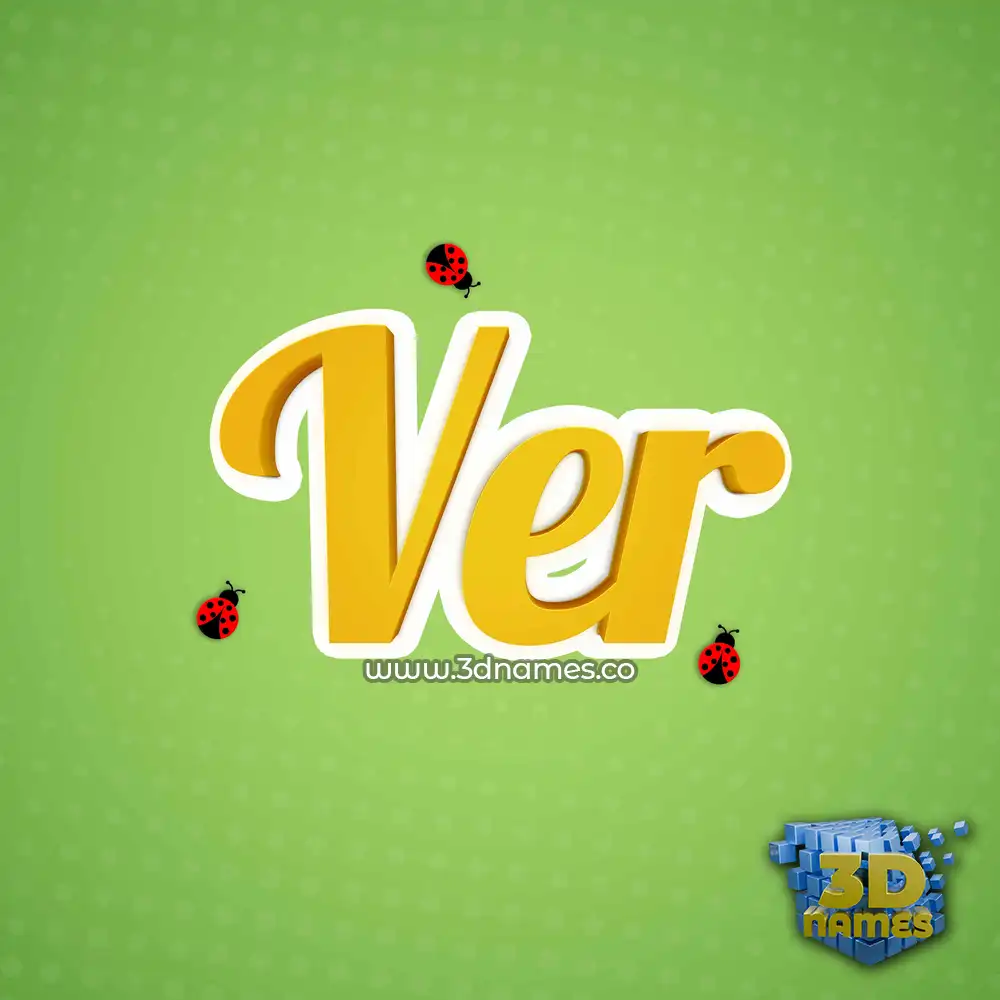 ver in Ladybugs style - 3D name wallpaper