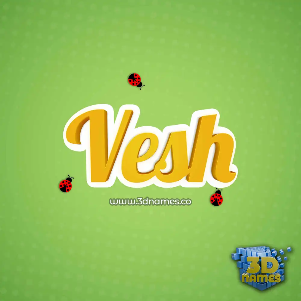 vesh in Ladybugs style - 3D name wallpaper