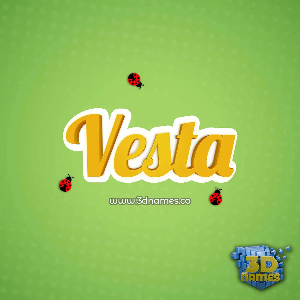 vesta in Ladybugs style - 3D name wallpaper